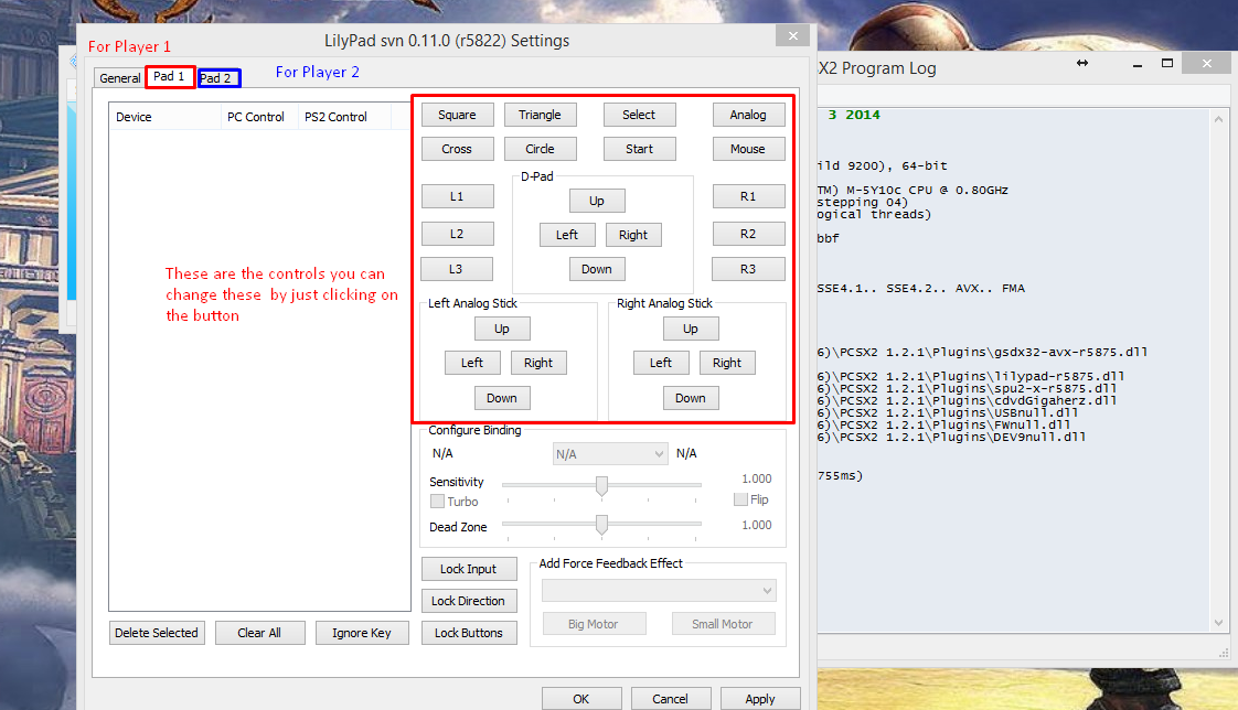 how to configure pcsx2 controls keyboard