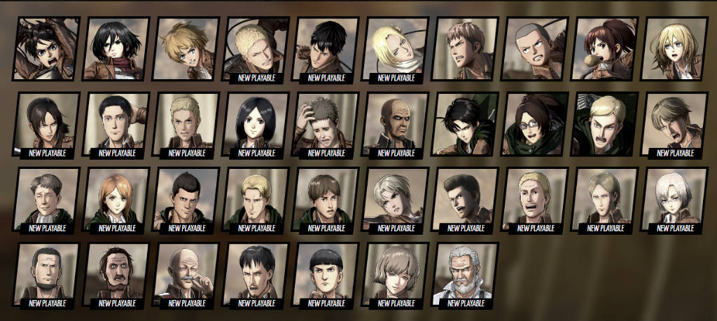 Attack on Titan 2 Playable Characters